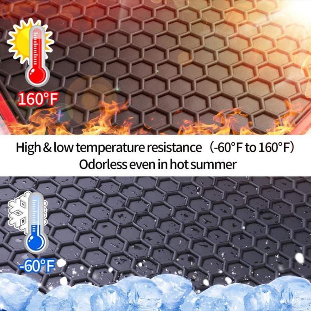 Black 3 Rows Rubber Car Floor Mats R669313