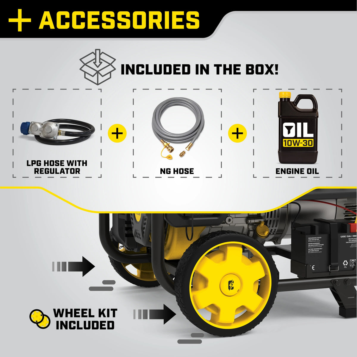 6500-Watt Tri-Fuel Portable Generator with Electric Start P49445