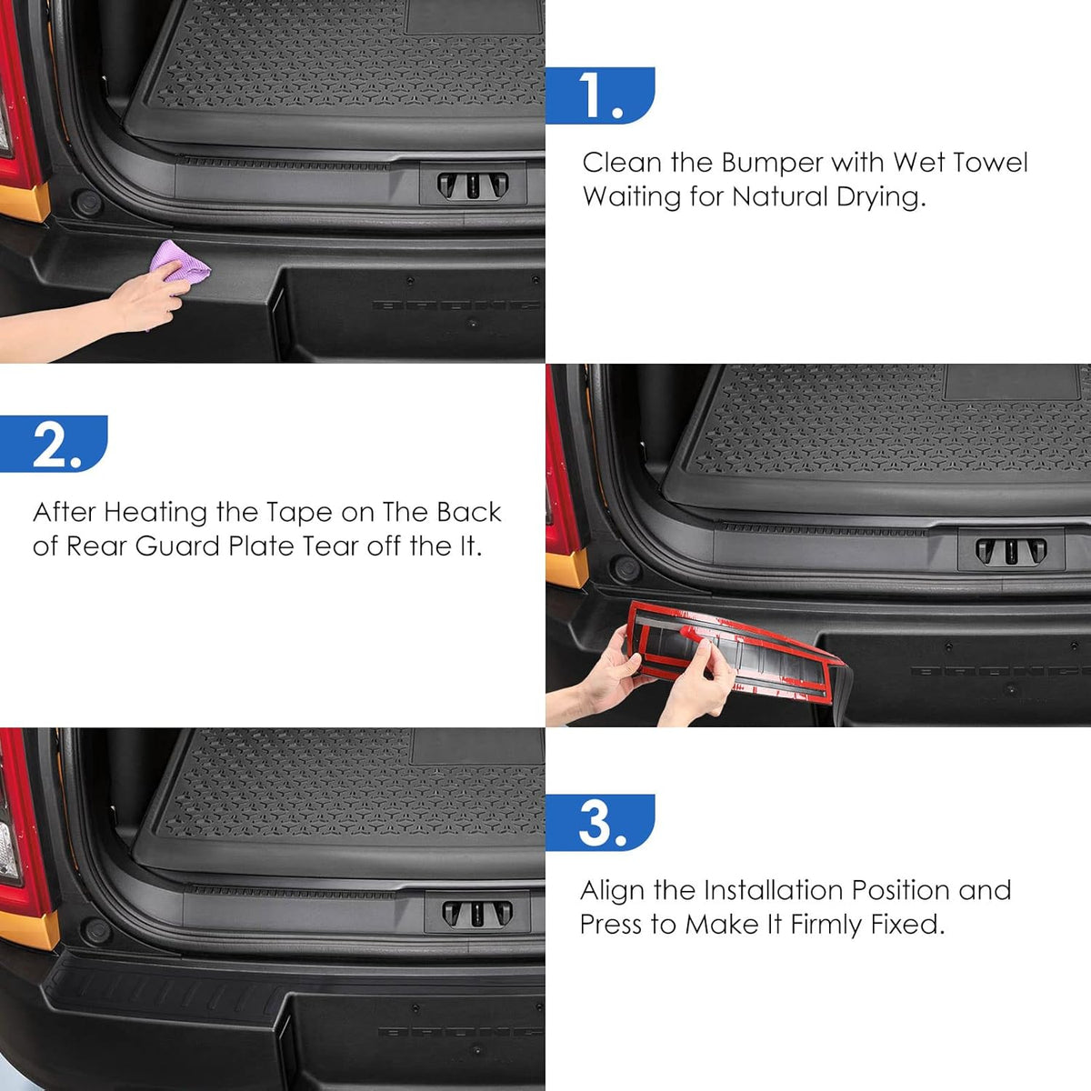 Black Scratch Resistant Car Bumper Guard Pack of 2 Q9363
