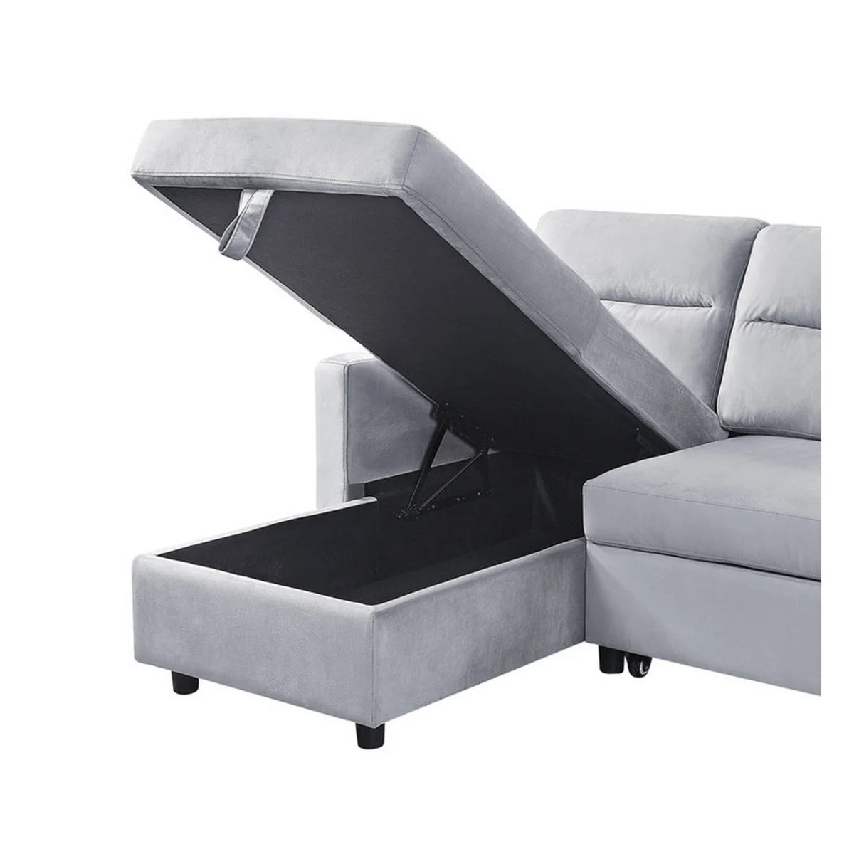 Gray Reversible Sleeper Sofa with Chaise B3987