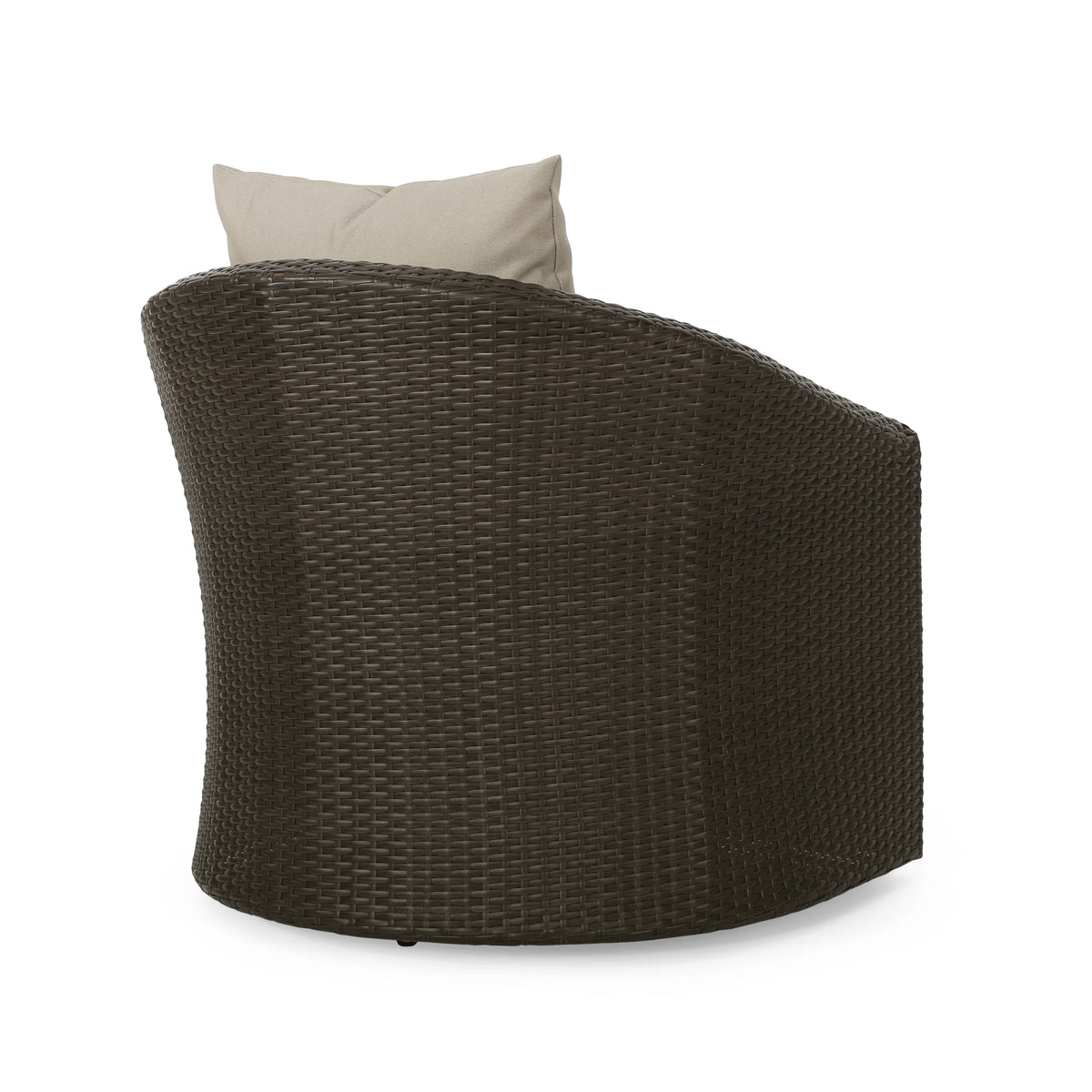 Mixed Brown and Mixed Khaki Wicker Swivel Club Chair N2052