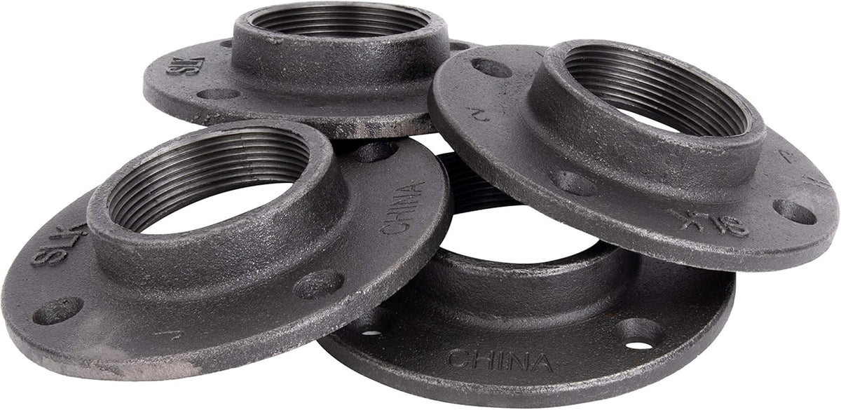 2 Inch Malleable Cast Iron Floor Flange 4 Pack, Steel Grey T5277