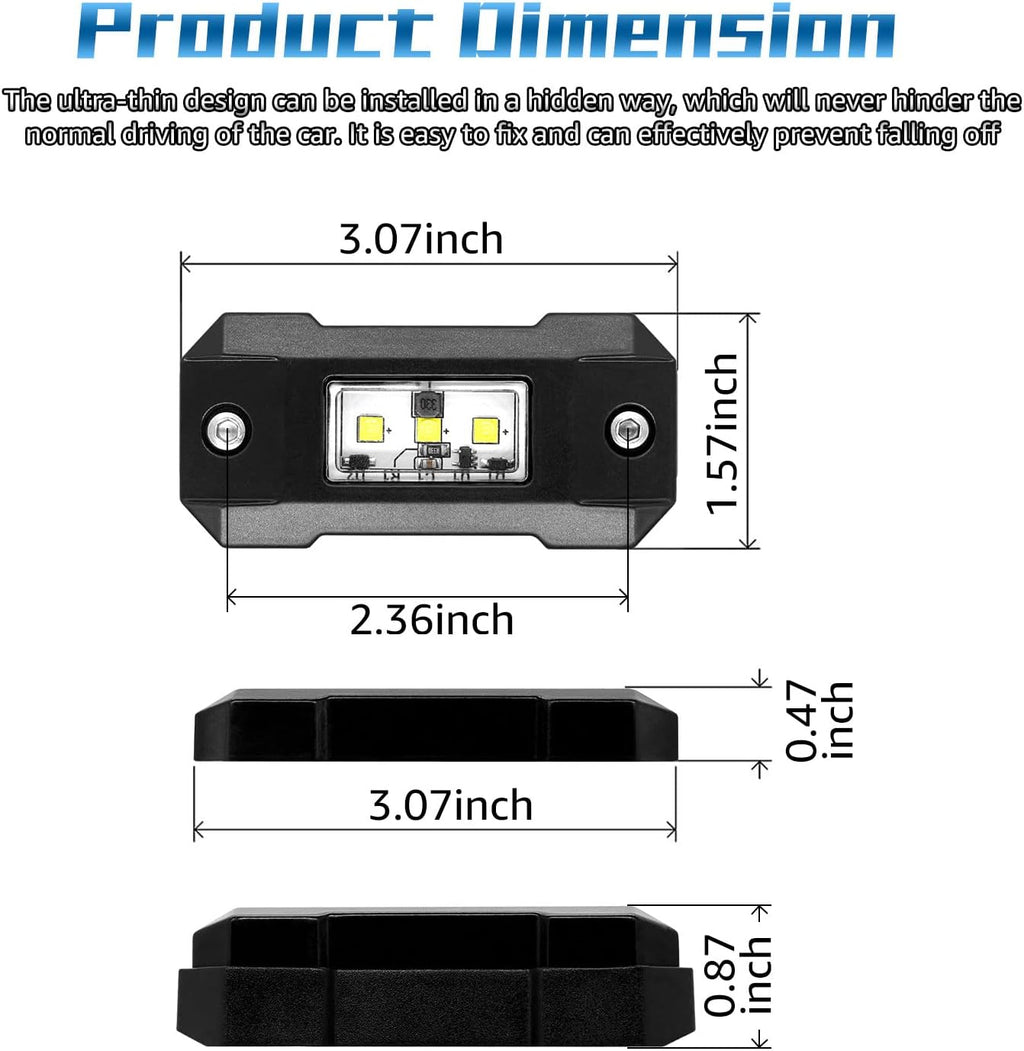 White 12 Pod Waterproof LED Rock Lights H2224
