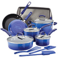 14 Piece Blue Nonstick Porcelain Enamel Cookware Set P455372