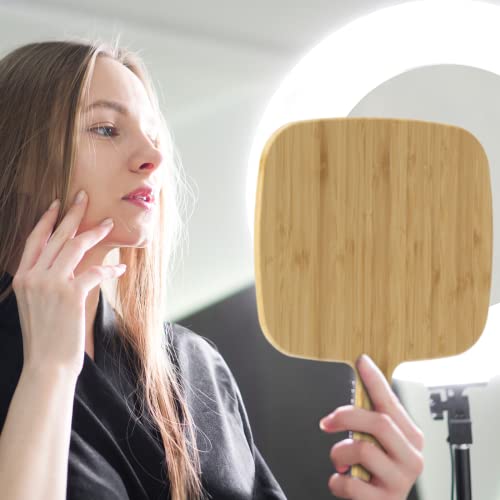 Bamboo Handheld Mirror with Handle S53616