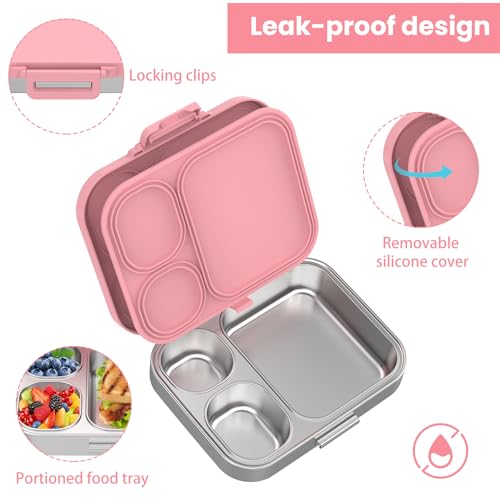 Stainless Steel 3-Compartment Leakproof Lunch Box P800