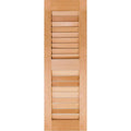 12 in. x 53 in. Exterior Real Wood Louvered Shutters Pair Unfinished I2412
