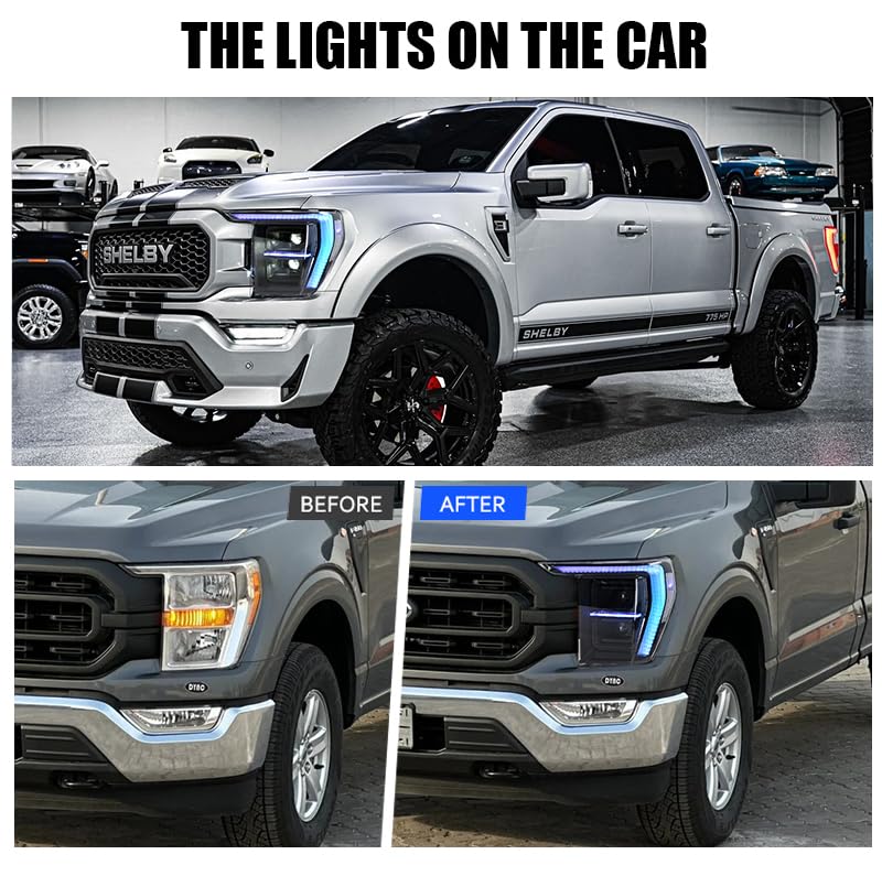 LED Headlights for F150 2021-2024 with Sequential Turn Signal E334