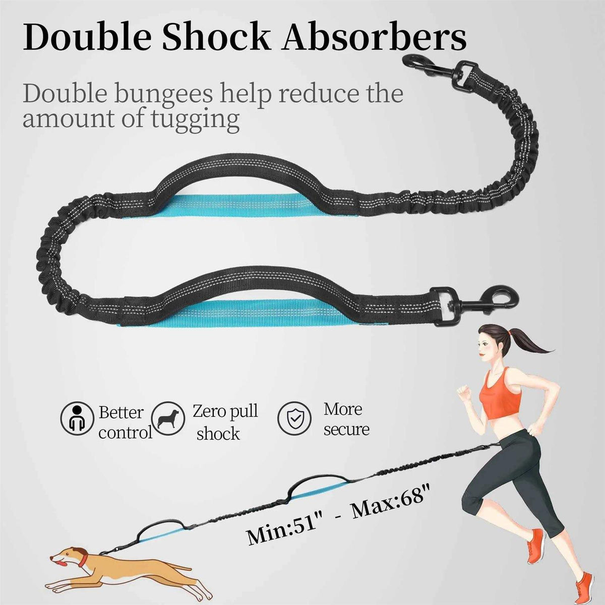 Hands Free Dog Leash with Zipper Pouch G82176