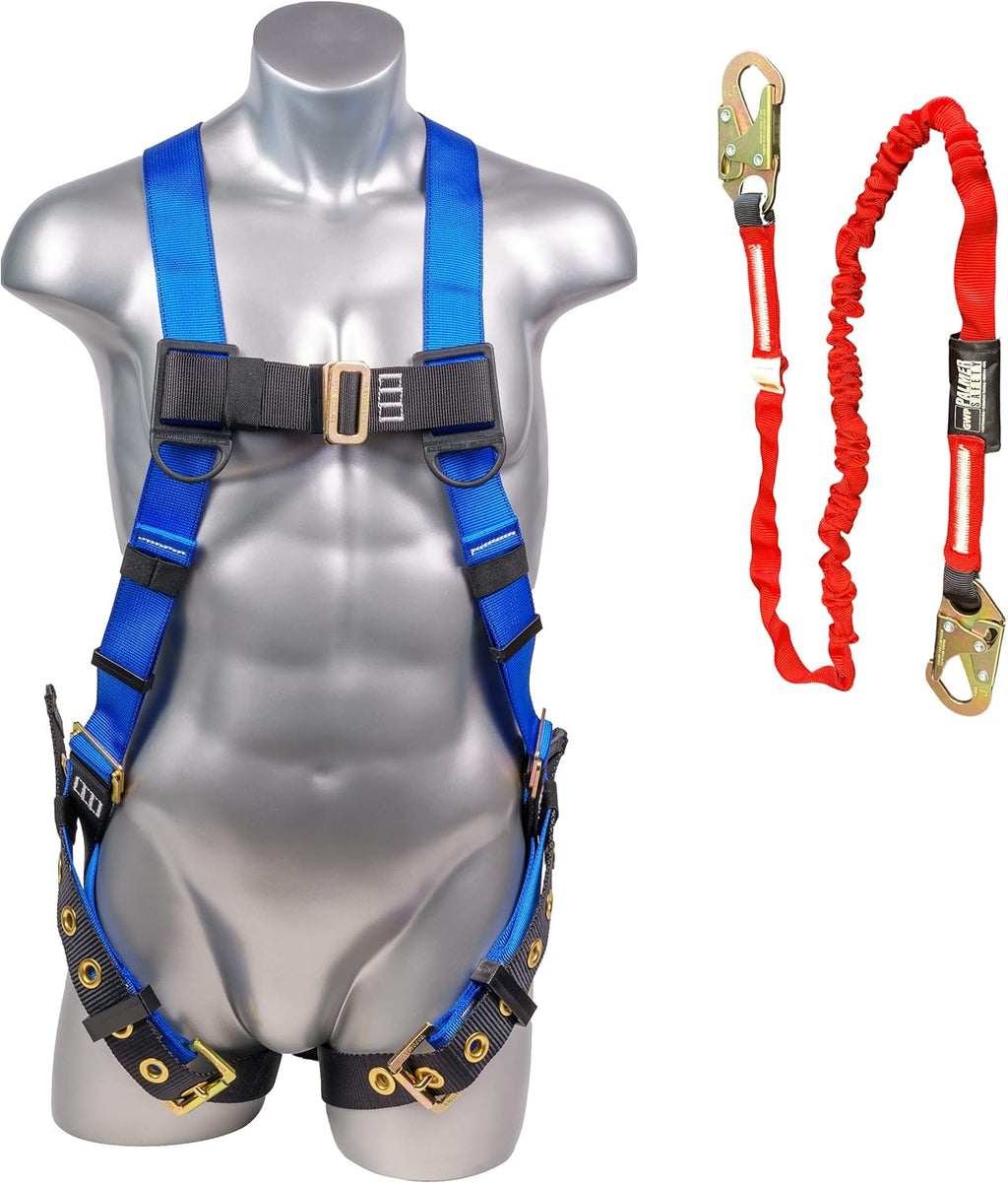 Full Body Safety Harness with 6' Safety Lanyard, Pack of 2 M3427