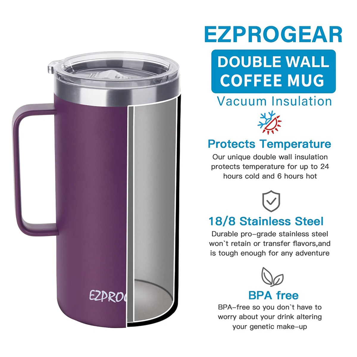 40 oz Stainless Steel Insulated Tumbler with Handle, Lid & Straws H898129
