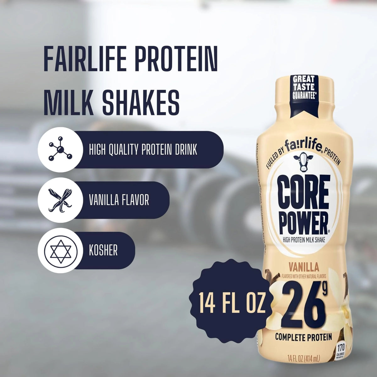 26g Protein Milk Shakes Vanilla 14 Fl Oz Pack of 12 S6157
