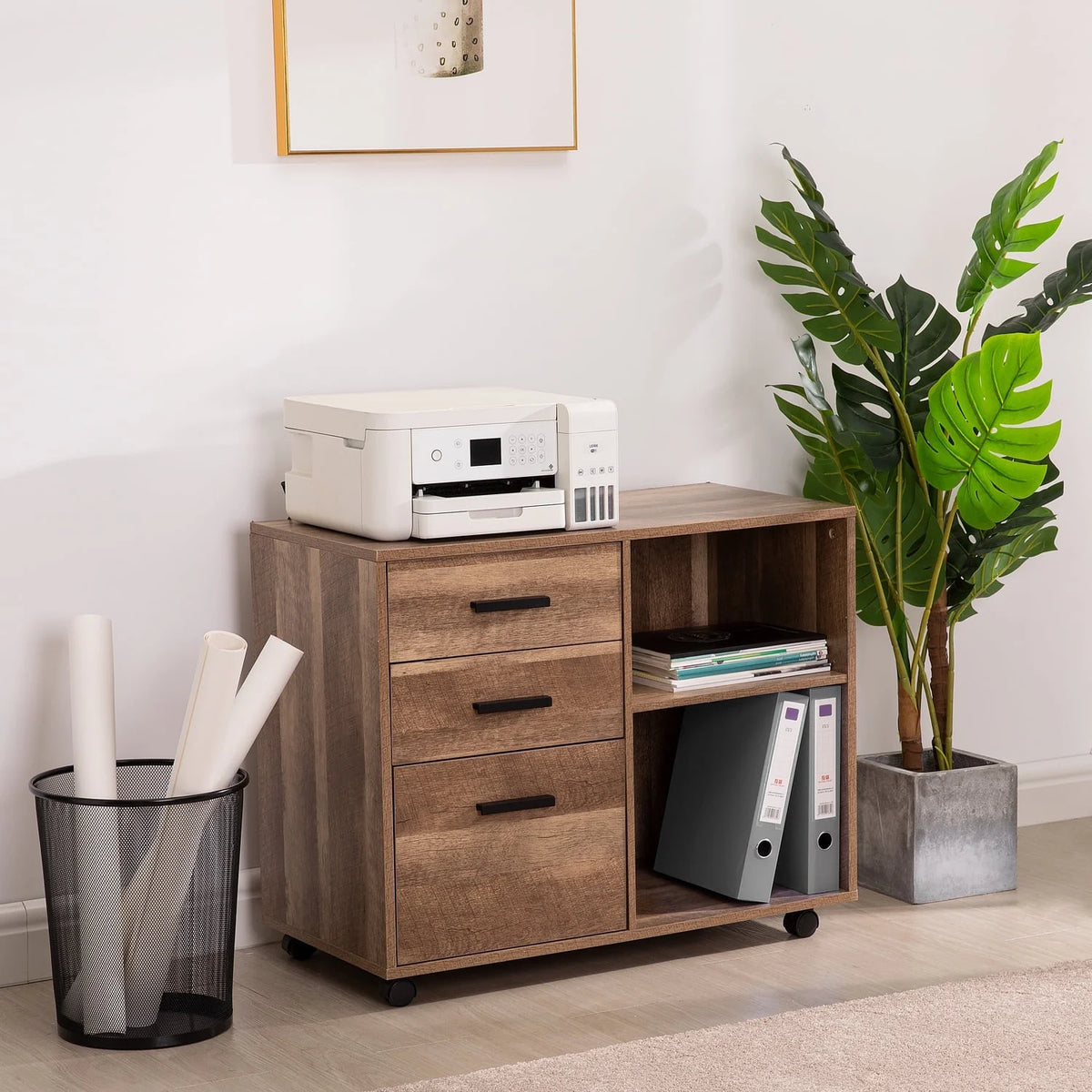 6 Drawer Grey Dresser with Wheels S58187