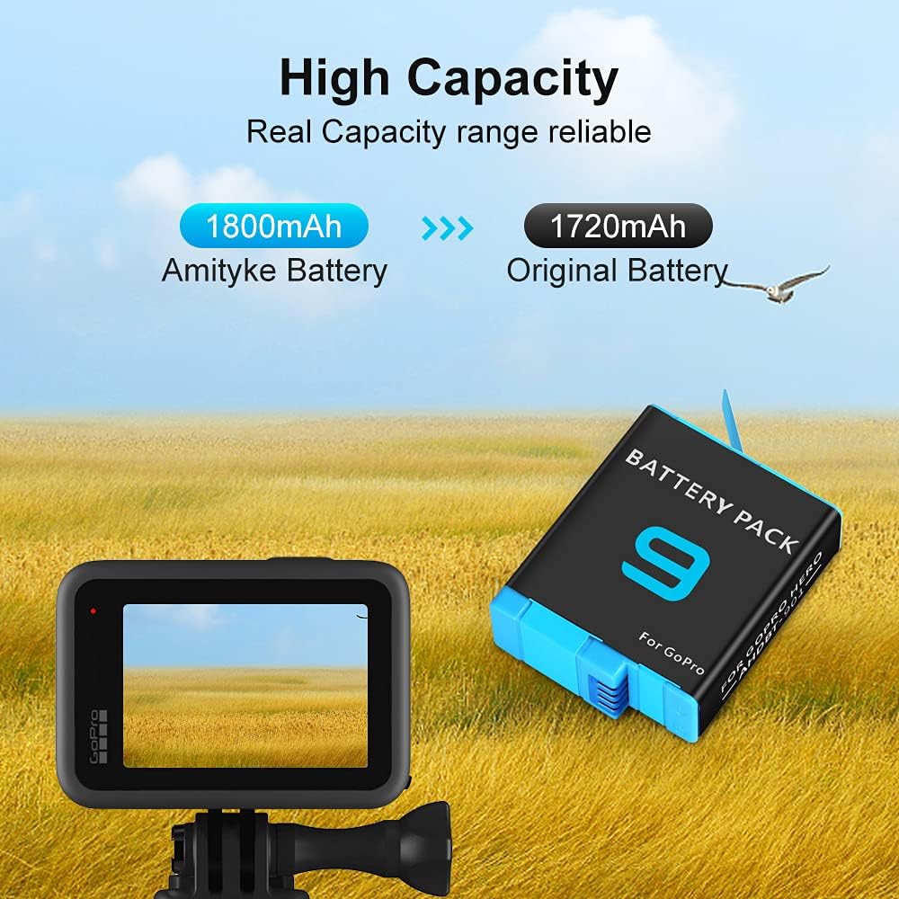 3-Pack 1800mAh Camera Batteries with 3-Channel USB Charger I43350