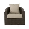 Mixed Brown and Mixed Khaki Wicker Swivel Club Chair N2052
