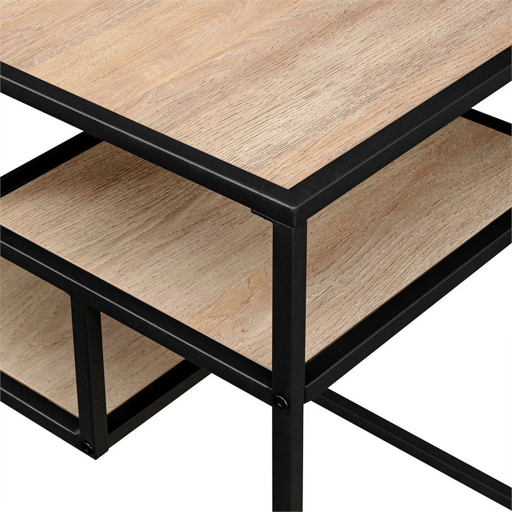 16" Metal and Wood Side Table L885442