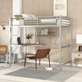 Metal Loft Bed with Desk and Shelf T457017