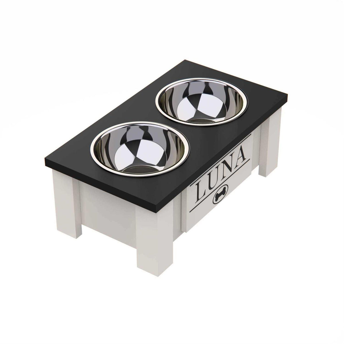 Personalized Elevated Dog Bowl Stand with Internal Storage P490324