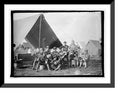Historic Framed Print, U.S. Army group of soldiers in front of tent, 17-7/8" x 21-7/8" C23844