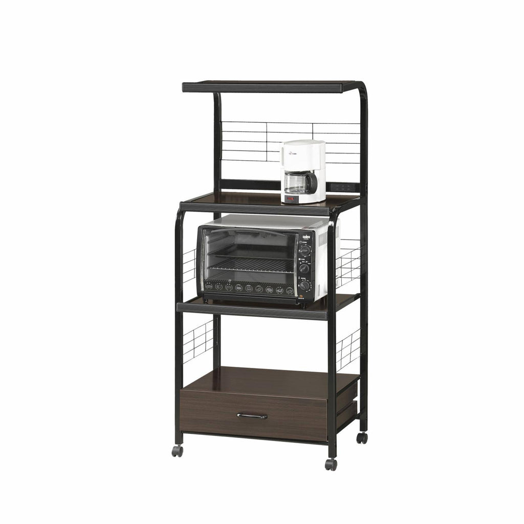 Black Kitchen Cart with Microwave Shelf I356501