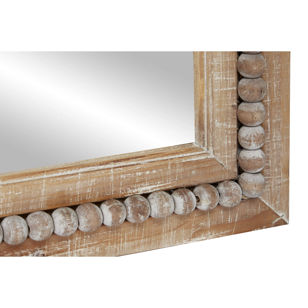 Brown Bohemian Wood Rectangular Wall Mirror G594
