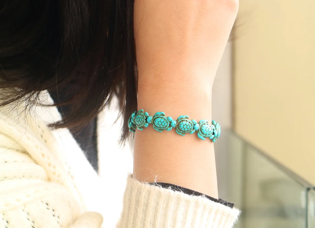 Genuine Turquoise Hawaiian Sea Turtle Bracelet M473715