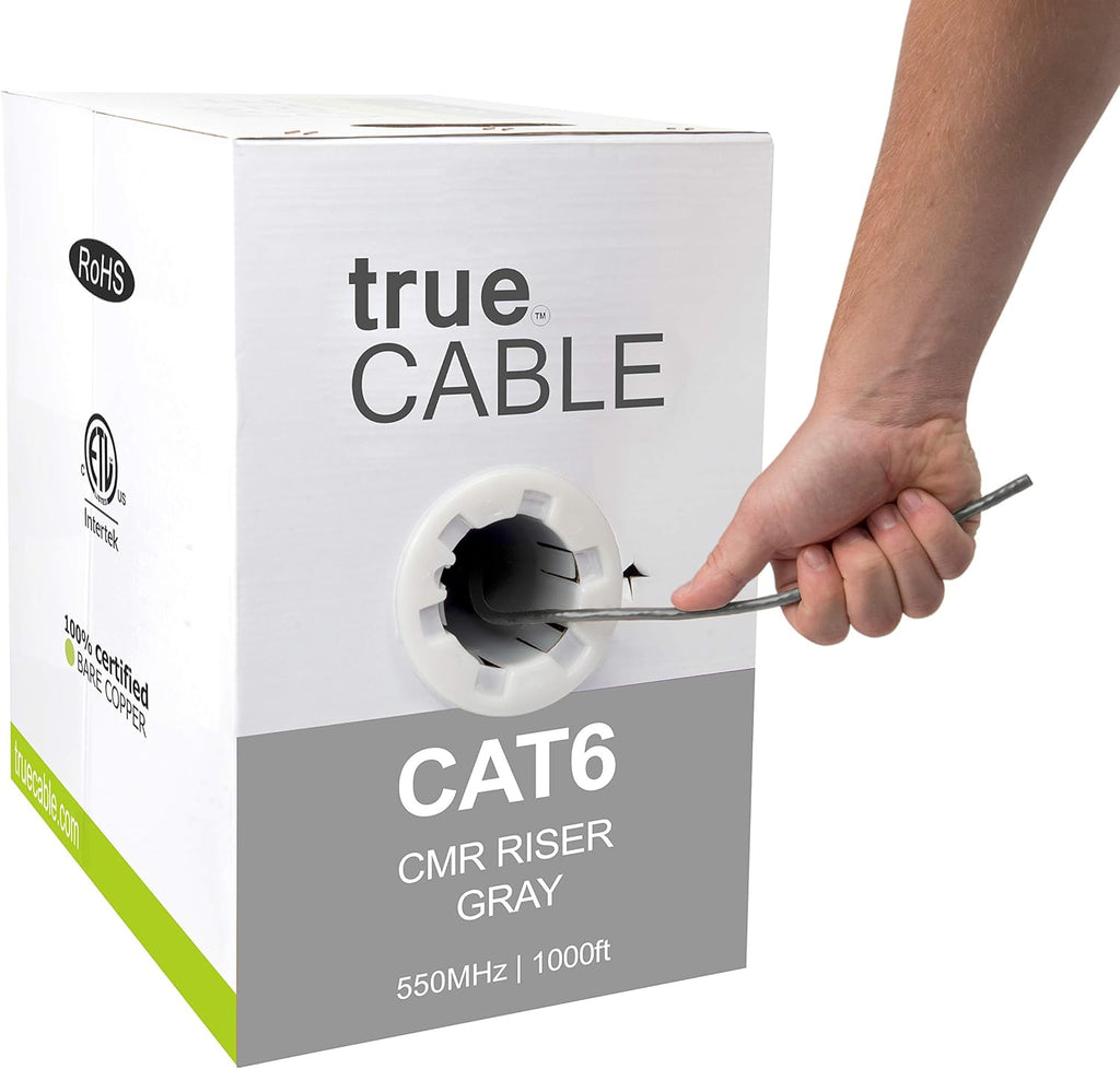 1000ft Gray 23AWG 4 Pair Solid Bare Copper Bulk Ethernet Cable N9530