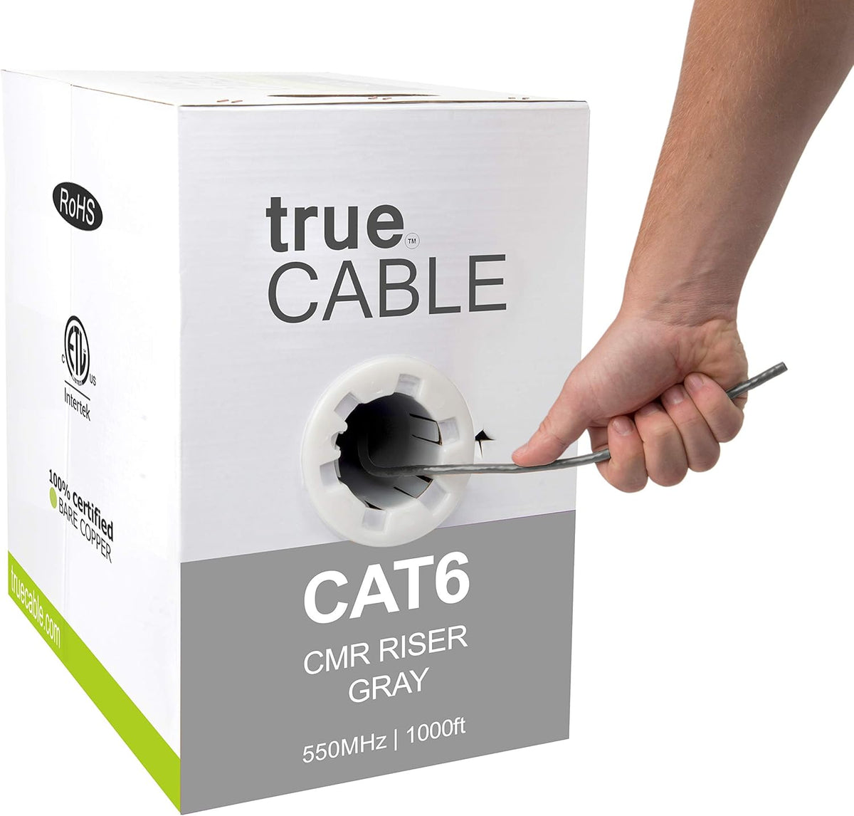 1000ft Gray 23AWG 4 Pair Solid Bare Copper Bulk Ethernet Cable N9530