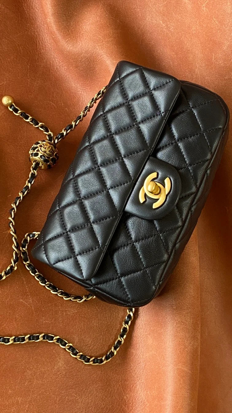 Black Mini Flap Bag M3172