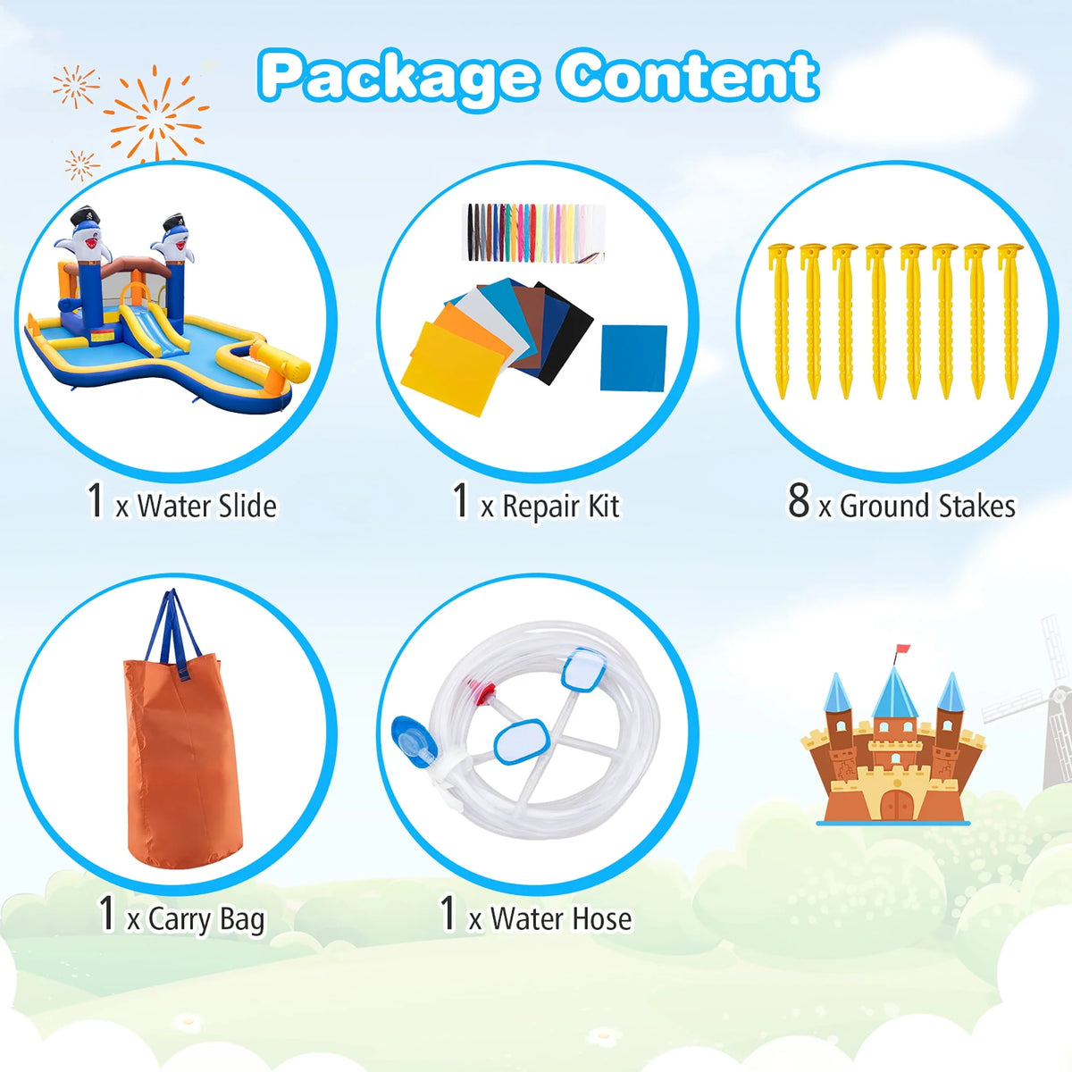 Inflatable Water Slide Park Bounce House Splash Pool T4223