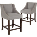 Light Gray Fabric Bar Stool Set of 2 B14866