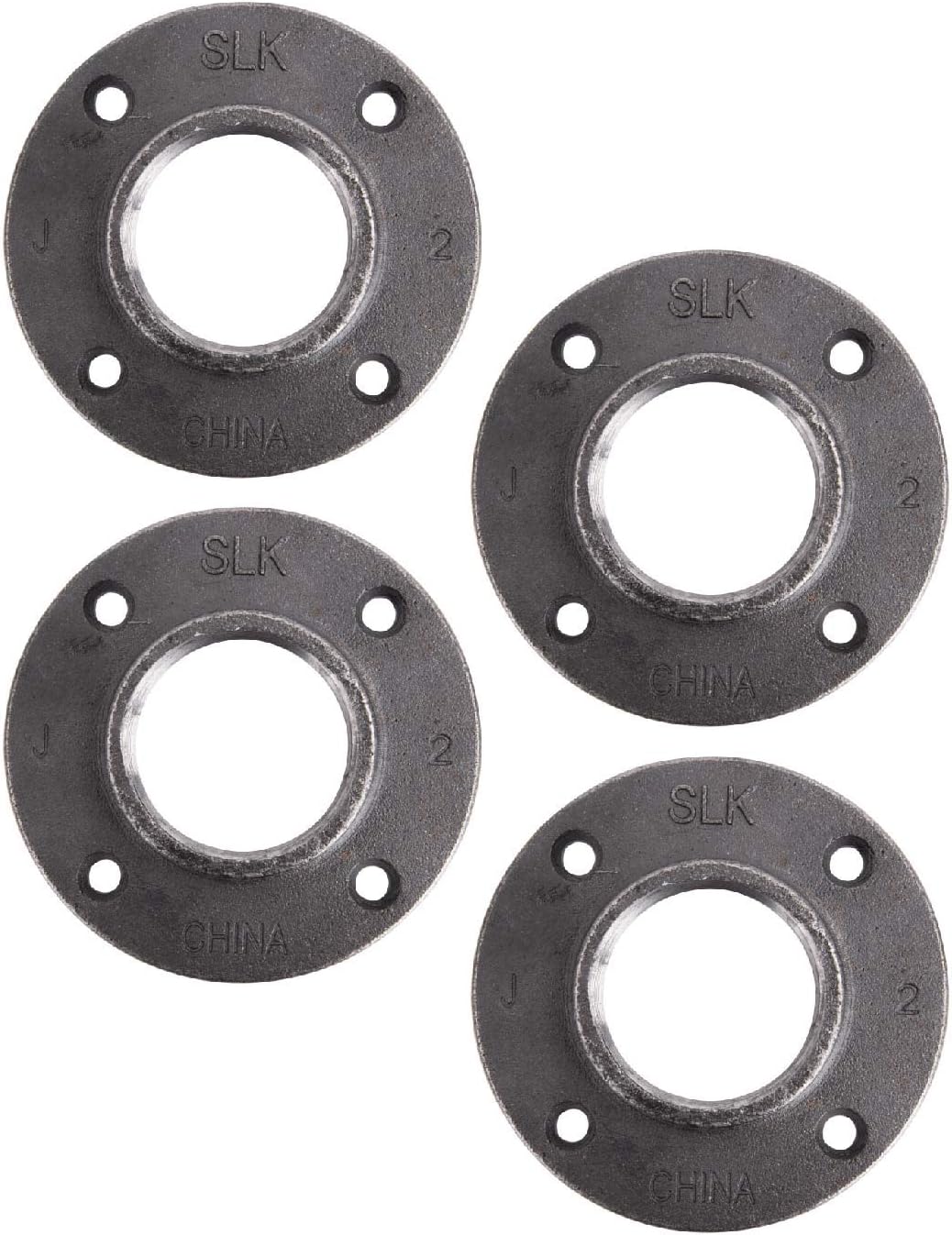 2 Inch Malleable Cast Iron Floor Flange 4 Pack, Steel Grey T5277