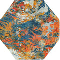 8 Ft Octagon Multi Medium-Pile Rug F708287