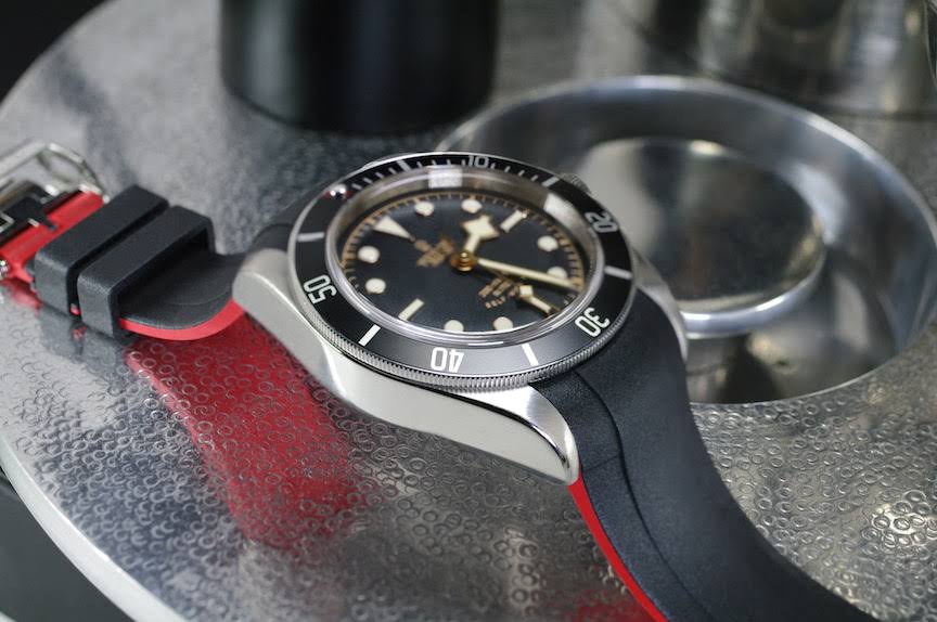 Black Rubber Strap for Heritage Black Bay 41mm Z2366