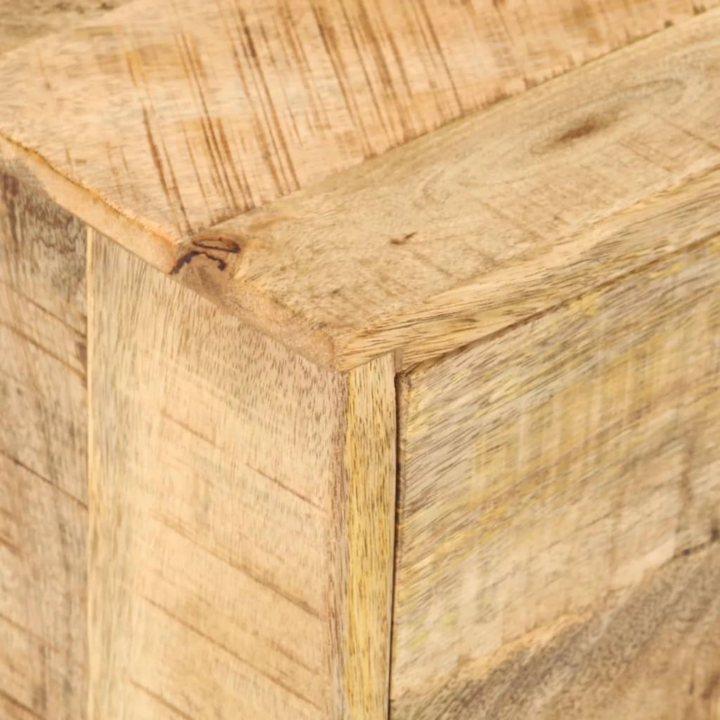 Solid Mango Wood Side Table with Drawer Wheels K324