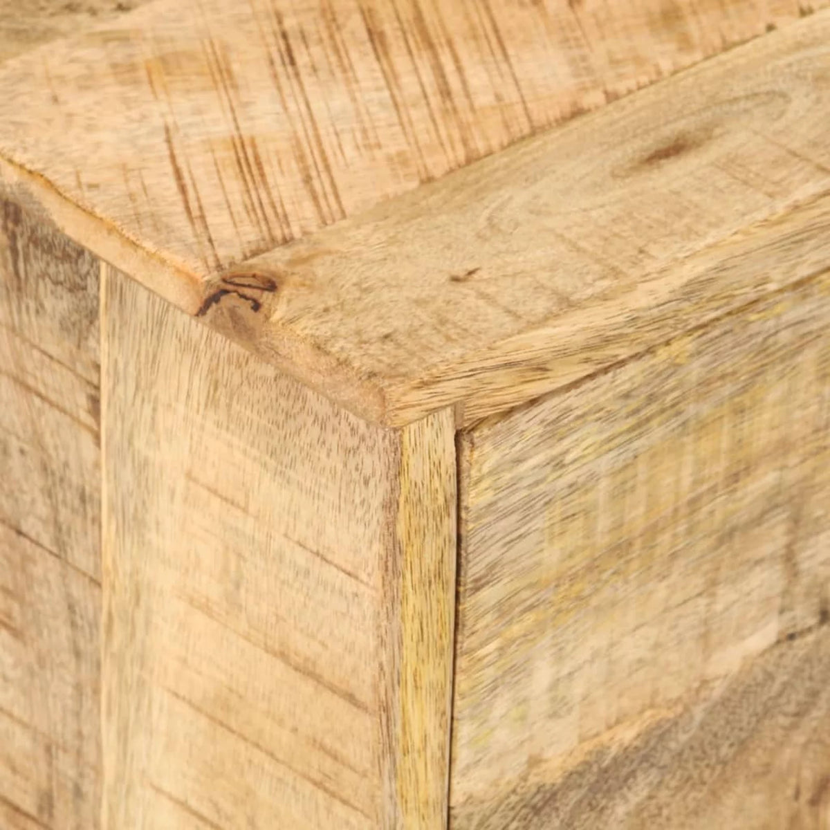 Solid Mango Wood Side Table with Drawer Wheels K324