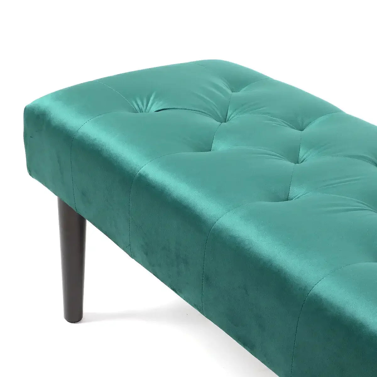 Green Velvet Upholstered Bench with Wooden Legs L853813