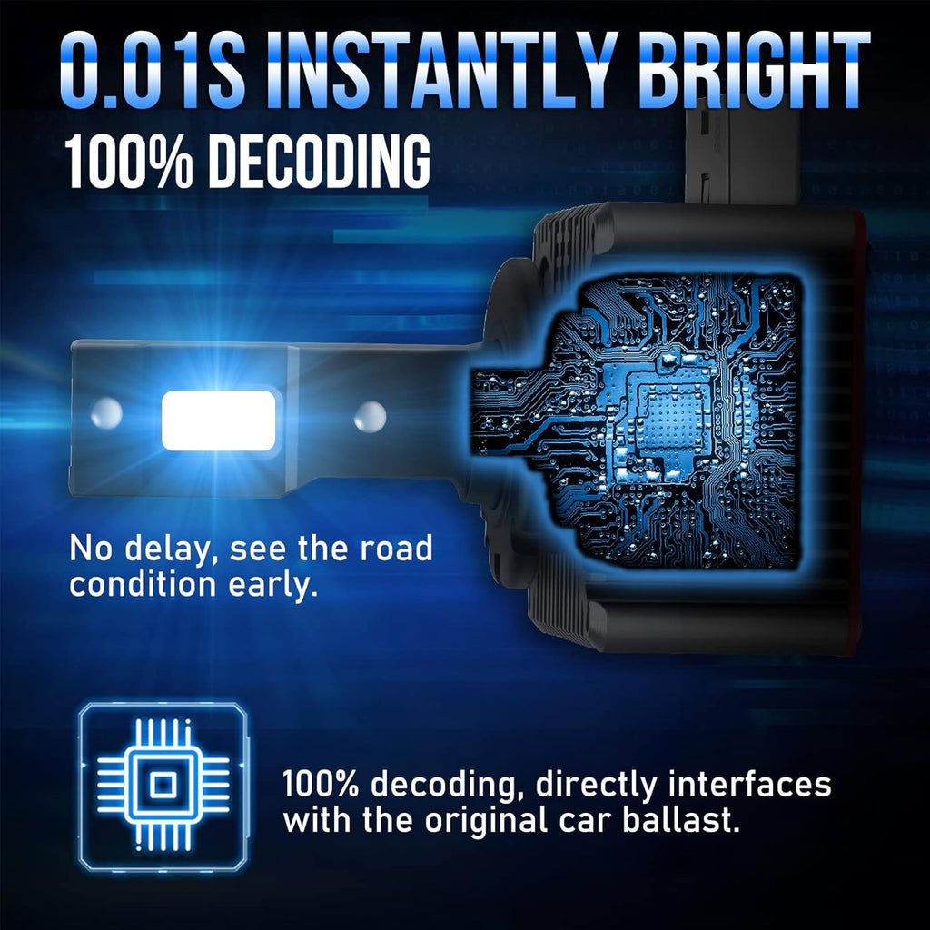 D1S LED Headlight Bulbs Conversion Kit, 8600LM 6000K 70W T340831