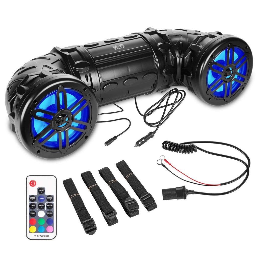 600 Watt Bluetooth Dual 8-Inch Sound System with LED Lights and Remote J3256