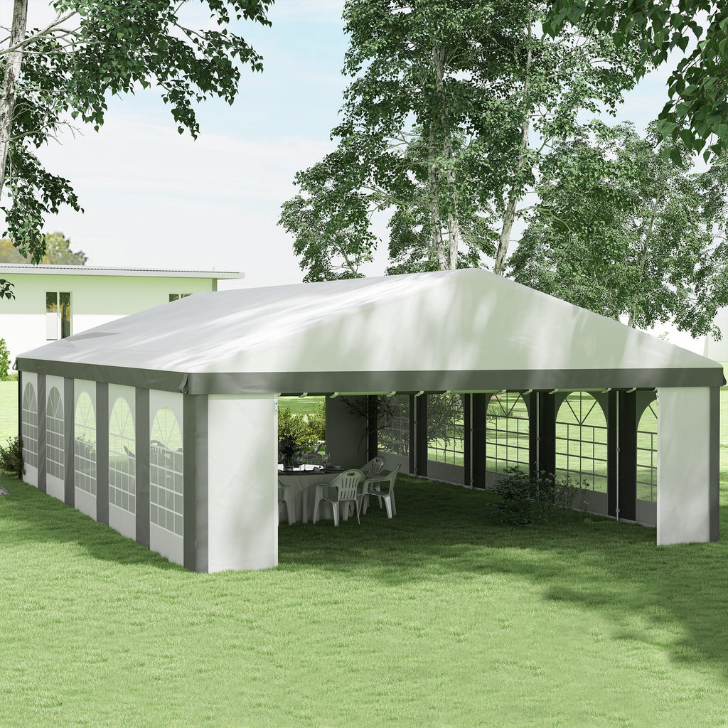 20' x 33' Heavy-duty Large Tent with Sidewalls, Gray F7370