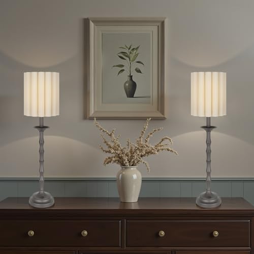 Black Scalloped Table Lamp with Bamboo Lamp Post H2170