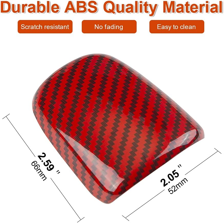 Red Carbon Fiber Gear Shift Knob Cover Trim Q831902