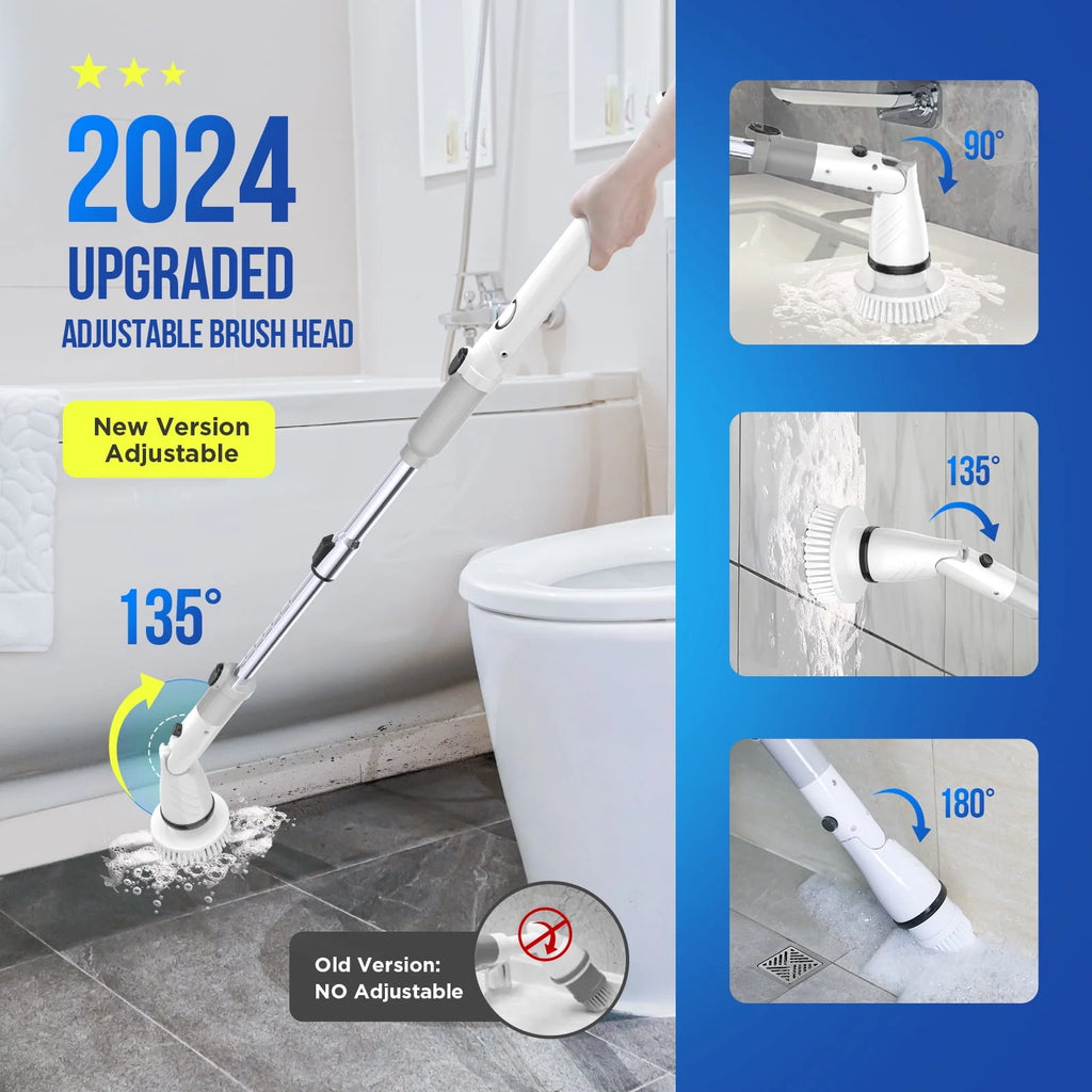 Cordless Electric Spin Scrubber with 4 Heads D7466