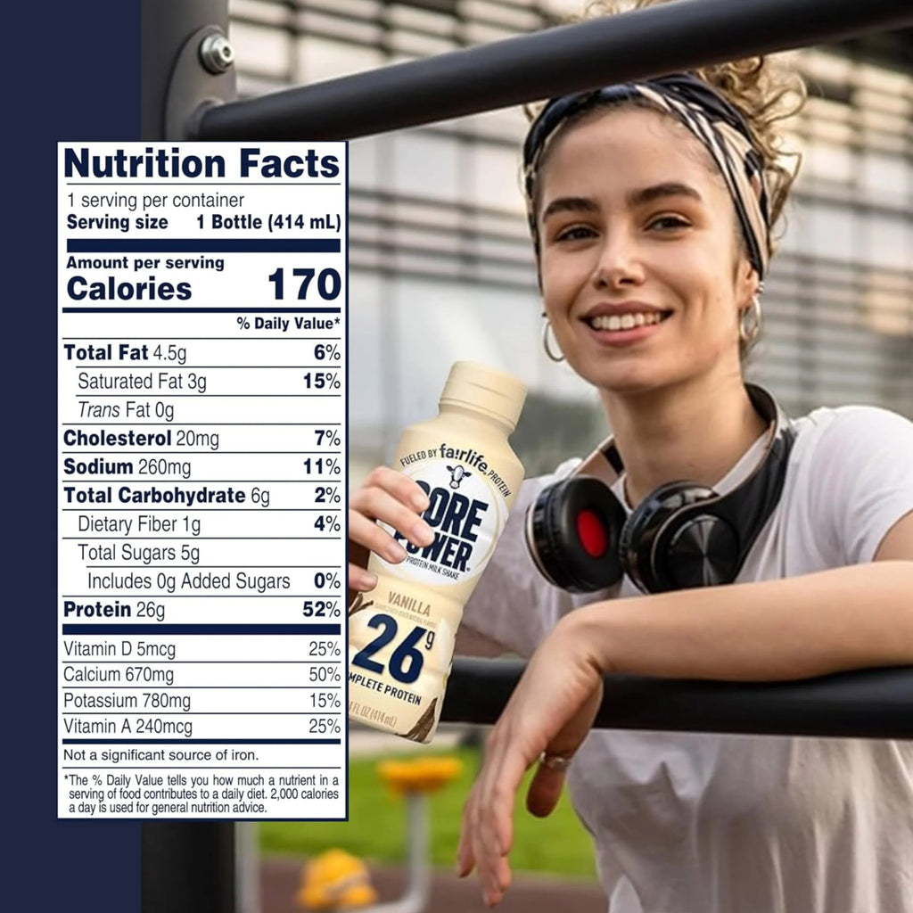 26g Protein Milk Shakes Vanilla 14 Fl Oz Pack of 12 S6157