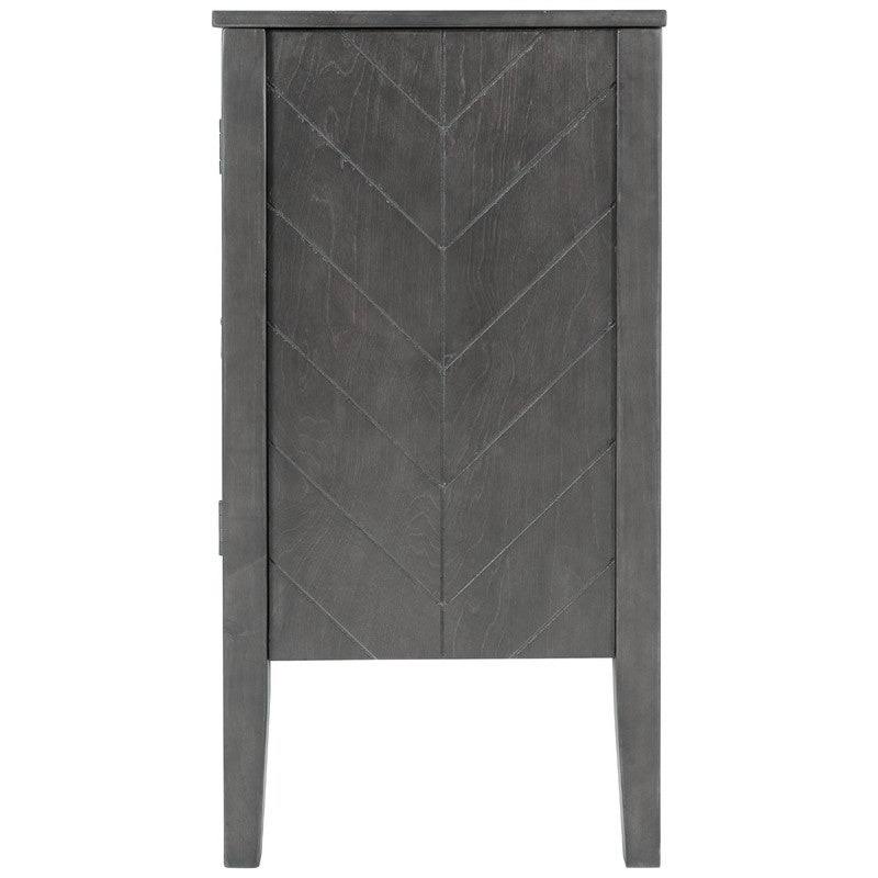 Grey Wooden Accent Storage Cabinet with Adjustable Shelf A5621