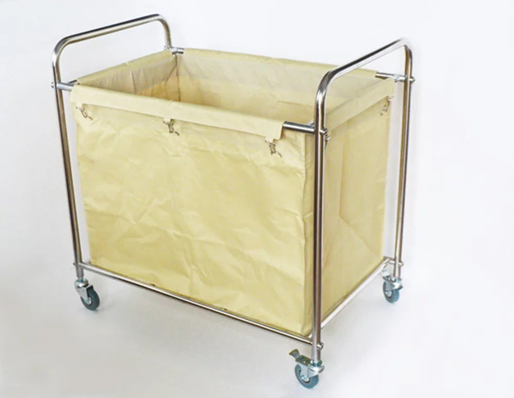 Laundry Sorter Cart with Removable Baskets Stainless Steel Frame Rolling Casters Q65365