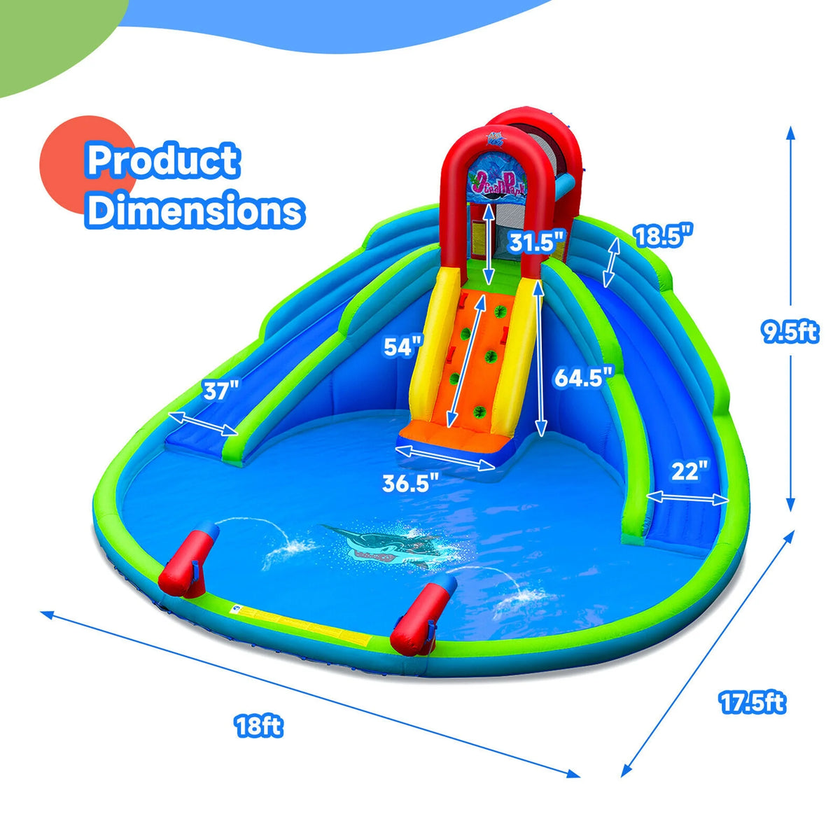 Inflatable Waterslide Bounce House with Handrail U568649