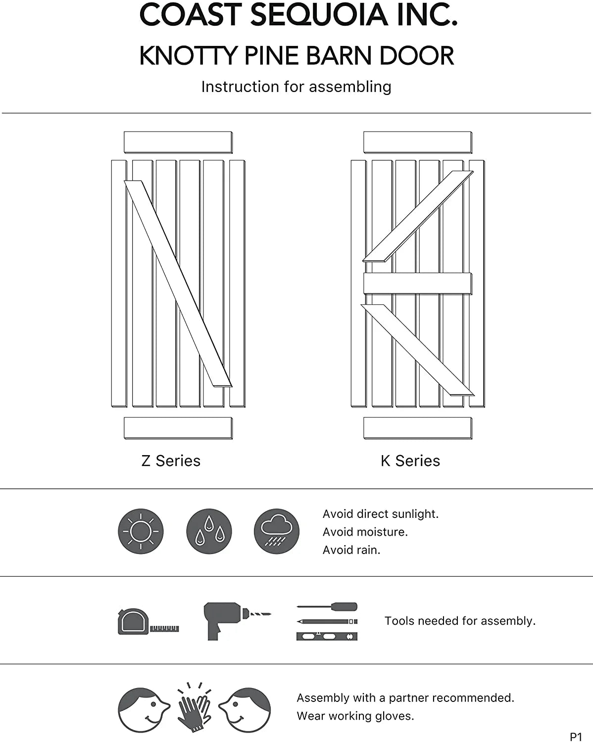 Knotty Pine Wood Sliding Barn Door With Hardware Kit E76389