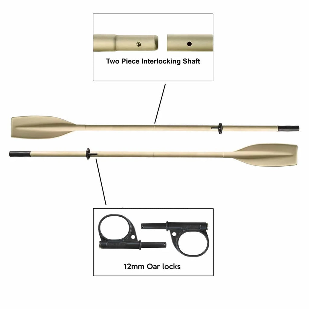 Heavy Duty Aluminum Oars, Split Shaft, 2 Piece, Pair I862022