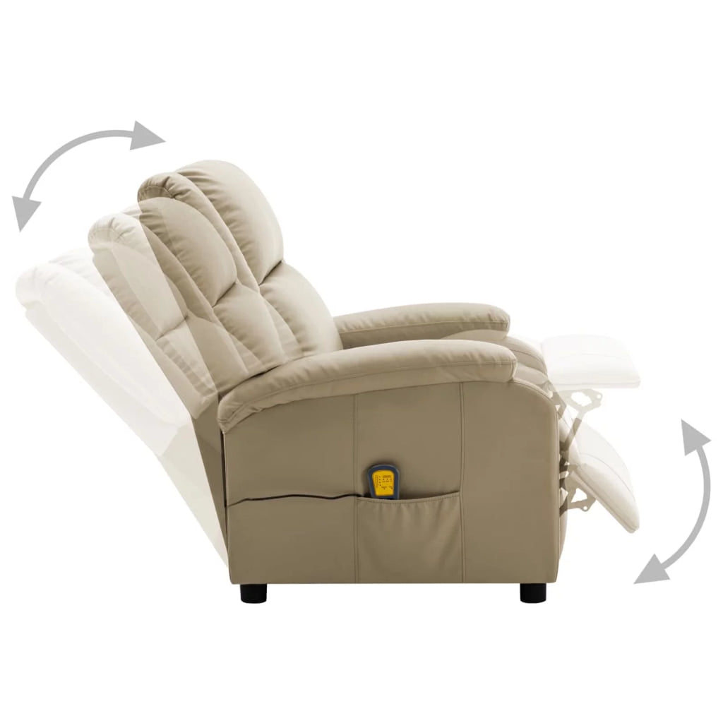 Electric Massage Recliner Cappuccino Faux Leather L755